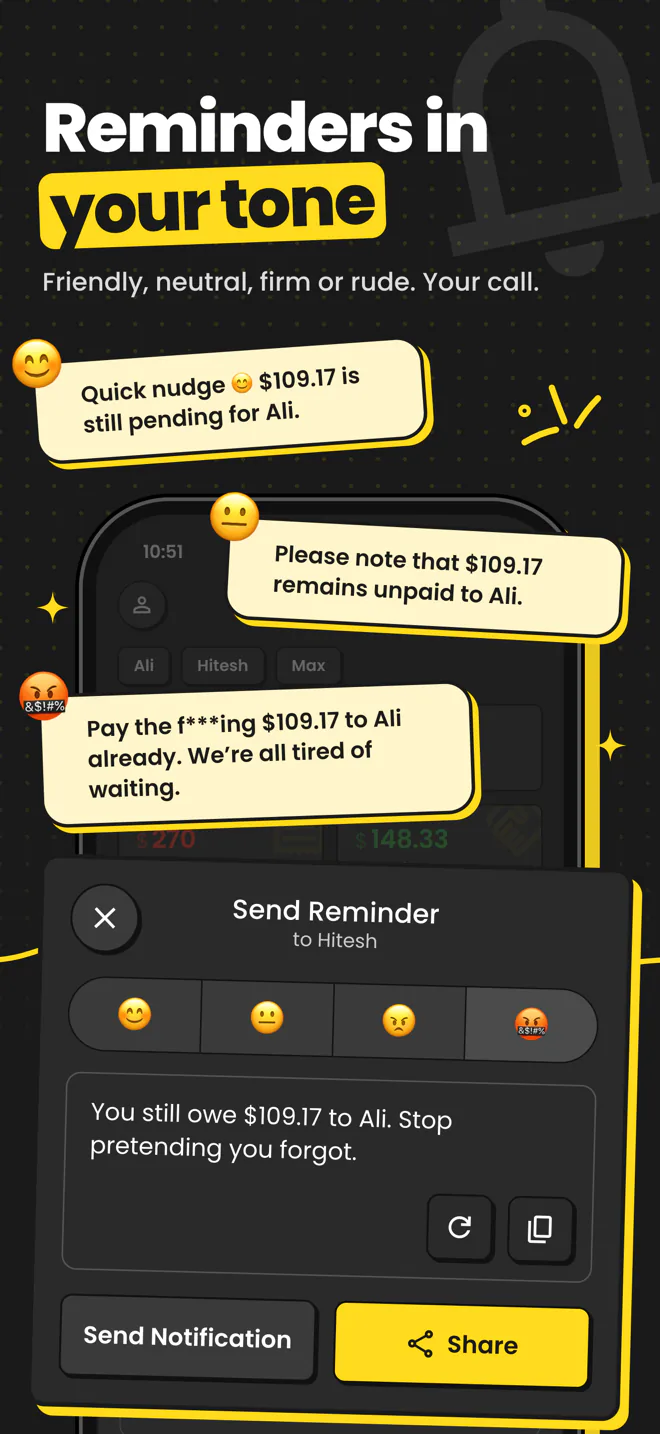 Choosing a reminder tone: friendly, neutral, firm or rude